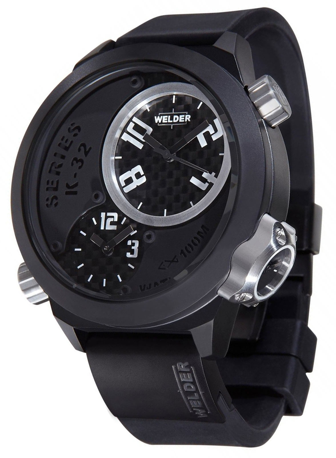 Welder by U Boat K32 9202 Men s Oversize Analog Black Steel Watch