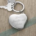 Heart Locket 2-Photo Engraved Key Ring