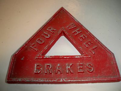 TOMMYONETINSOLDIER : VINTAGE FOUR WHEEL BRAKES TRIANGLE ALUMINUM , MODEL A