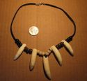 2 1/4" 5 GATOR TOOTH NACKLACE W/ 18" SAUDE LIKE RO