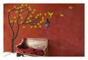 LARGE VINYL WALL ART  TREE WITH FLOWERS LEAVES DEC