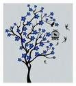 7' TREE DECAL wall art sticker flowers branch butt