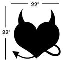 DEVIL HEART VINYL DECAL sticker wall art gothic de