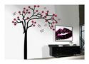 LARGE VINYL WALL ART  TREE WITH FLOWERS LEAVES DEC