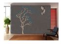 LARGE VINYL WALL ART  TREE WITH FLOWERS LEAVES DEC