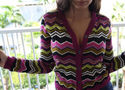 MISSONI Target zig zag v neck sweater cardigan XL 