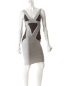 2K 100% AUTHENTIC HERVE LEGER V NECK GRAY GREY BLA