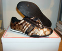 BNIB COACH KIRBY 12CM SG SATEEN KHAKI/BROWN SIZE 8