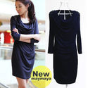 BlacK Long-sleeve Cocktail Party Club evening Dres