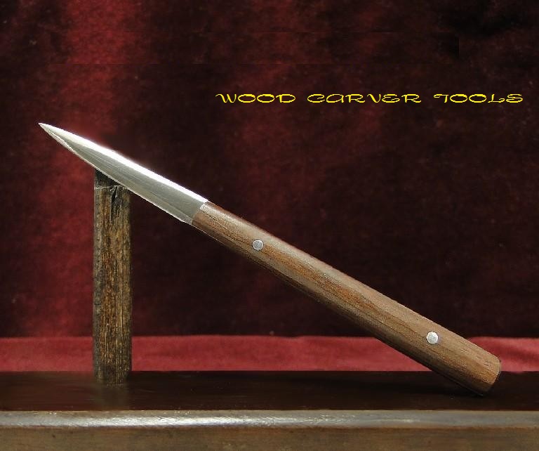 Wood Carver Tools : Rosewood 2 Edge Stiff Blade Wood Carving Knife