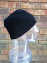 Large Size Long Skull Cap Beanie Solid Black hand 