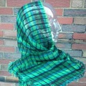 Sheer Headwrap Handwoven Green Scarf Open Net Hair