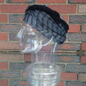 Sheer Headwrap Handwoven Black and Gray Scarf Open