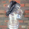 Sheer Headwrap Handwoven Black and Gray Scarf Open