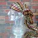 Sheer Headwrap Handwoven Earthtone Maroon Scarf Op