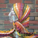 Sheer Headwrap Handwoven Colorful Earthtone Scarf 
