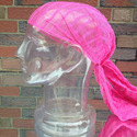 Sheer Headwrap Handwoven Bright Pink Scarf Open Ne