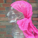 Sheer Headwrap Handwoven Bright Pink Scarf Open Ne