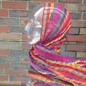 Sheer Headwrap Handwoven Multicolor Scarf Open Net
