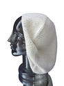 EXTRA LARGE TAM BERET HAT Solid Cream Hand Made Dr