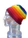 Large Rainbow Stripes Long Skull Cap Beanie Fair T