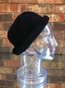 Medium Black Winter Hat Hand Made Bowler Floppy Cl