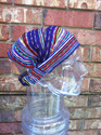 Large Headband Purple Stripes Handwoven Cotton Hai