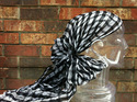 Sheer Multicolor Black White Headwrap Handwoven Ha