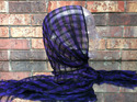 Sheer Multicolor Black purple Headwrap Handwoven S