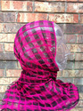 Sheer Headwrap Handwoven Multicolor Pink Scarf Ope