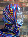 Short Headwrap Hair Scarf MULTICOLOR PURPLE Breath