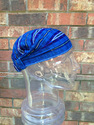 Medium size Blue Headband handwoven Headwrap Elast