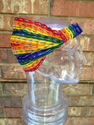 Small Rainbow Headband handwoven Bandana Headwrap 