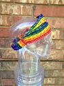 Small Rainbow Headband handwoven Bandana Headwrap 