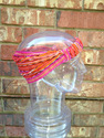 Small Multicolored Peach Pink Headband Handwoven B