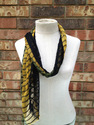 Sheer Headwrap Handwoven Earthtone Black Scarf Ope