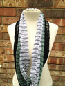 Sheer Headwrap Handwoven Black White Gray Scarf Op