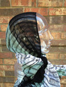 Sheer Headwrap Handwoven Black White Gray Scarf Op