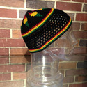 Medium Size Short Skull Cap Beanie Black Reggae ha