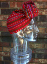 Inspirit Arts Short Red Headwrap, Handwoven Lightw