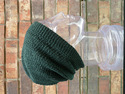 Pine Green Earthtone Winter Hat Cotton Hand Made F