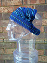 Medium size Blue Headband handwoven Headwrap Elast