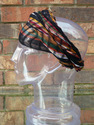 Sheer Headwrap Handwoven Earthtone Black Scarf Ope