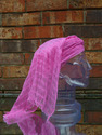 Sheer Headwrap Handwoven Solid Pink Scarf Open Net