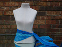 Sheer Headwrap Handwoven Three Tone Blue Scarf Ope
