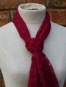 Sheer Headwrap Handwoven Solid Dark Maroon Scarf O