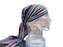 Short Headwrap Hair Scarf Multi Colored with Black