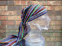 Short Headwrap Hair Scarf Multi Colored with Black