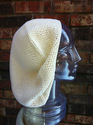 EXTRA LARGE TAM BERET HAT Solid Cream Hand Made Dr