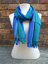 HAND WOVEN SCARF SHAWL All-Season Cotton Hand Made